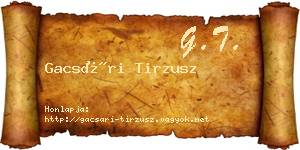 Gacsári Tirzusz névjegykártya